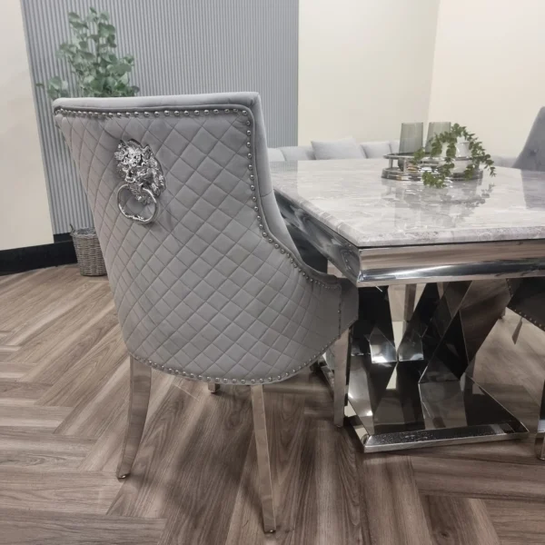 Lucien 1.6 Chrome Dining Table And Bentley Dinging Chair Set - Image 6