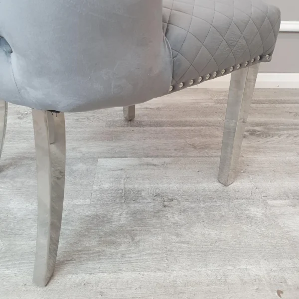 Athena 1.8m Light Grey Marble Dining Table And Chelsea Dining Chair - Image 3