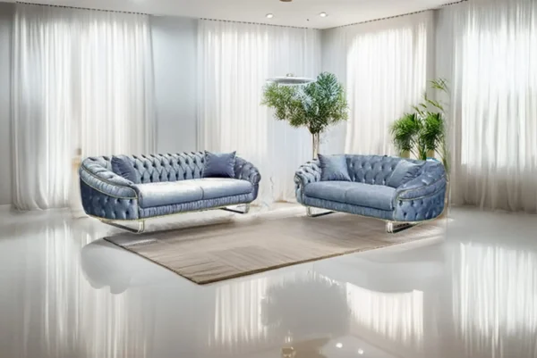 Camdon 3+2 Plush Velvet Sofa Set - Image 4