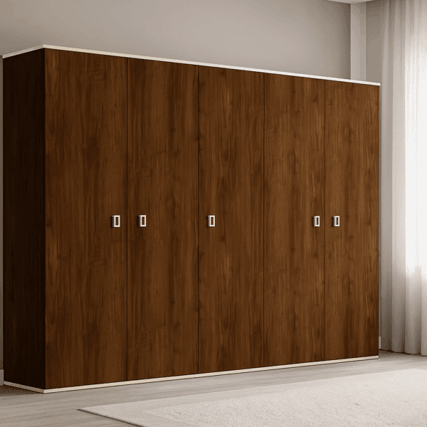 Status Eva Night Walnut Italian 5 Door Wardrobe