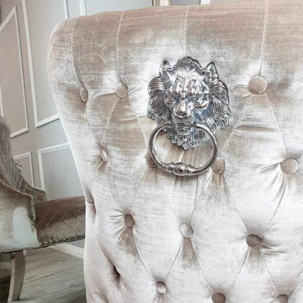 Louis Chrome Pandora Marble Dining Table And Chelsea Dining Chair Set - Image 3