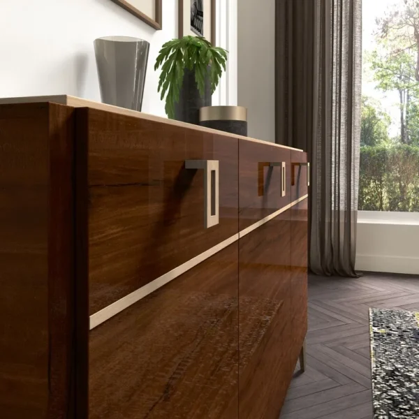 Status Eva Day Walnut Brown Italian 3 Door Buffet Medium Sideboard - Image 3