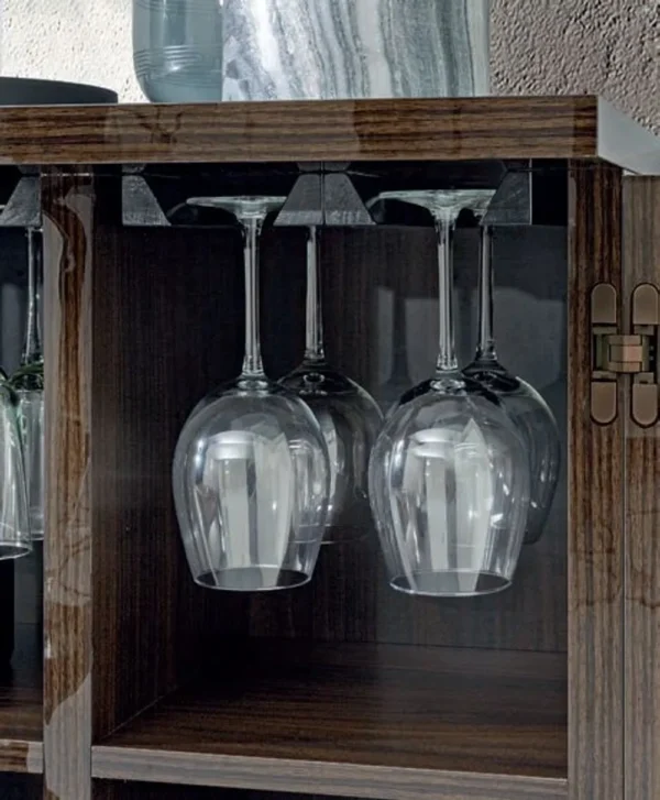 Volare Walnut Italian 2 Door Drink Cabinet - Image 3