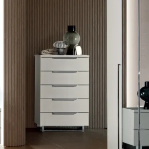 Kimera White Italian 5 Drawer Midi Chest