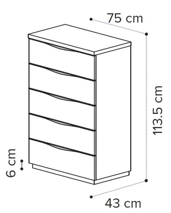 Denali Sand Birch Italian 5 Drawer Midi Chest - Image 2