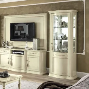 Torriani Ivory Italian 1 Door Display Cabinet