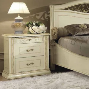 Siena Ivory Italian 3 Drawer Bedside Cabinet