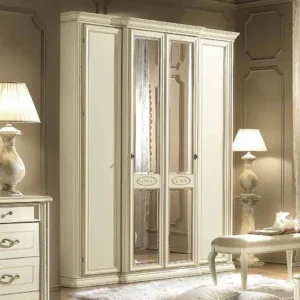 Siena Ivory Italian Wardrobe with Mirror