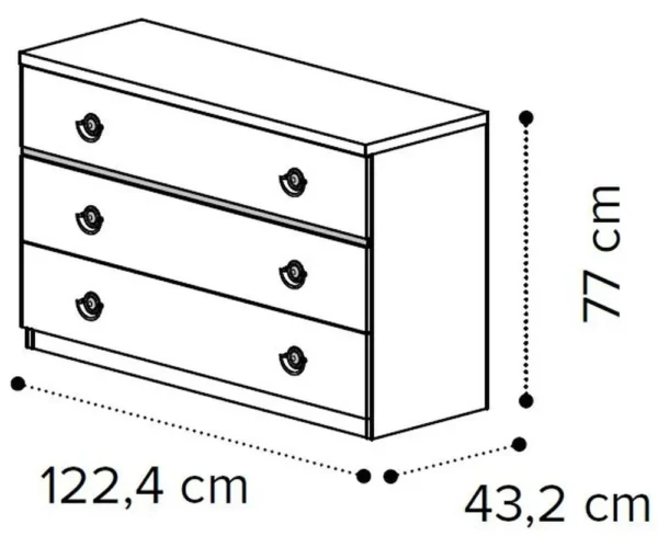 Camel Nabucco Silver Birch Italian 3 Drawer Chest - Image 2