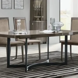 Armonia Italian Silver Birch Dining Set with Roma Fabric Chair