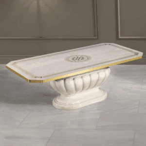 H2O Design Aurora Beige Birch Gold Italian Coffee Table