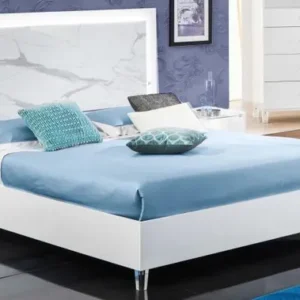 Cristal White Marble Italian Bed - Sizes Available