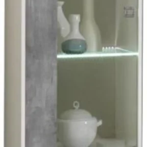 Stella White Italian 1 Door Display Cabinet