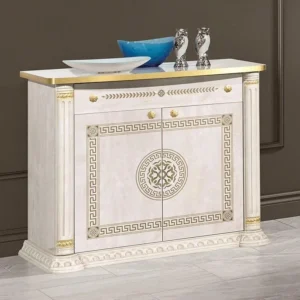 H2O Design Aurora Beige Birch Gold Italian 2 Door Sideboard