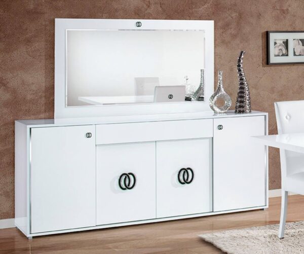 H2O Design Athen White Italian 4 door Sideboard