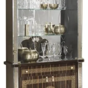 Venus Walnut Italian 2 Door Display Cabinet