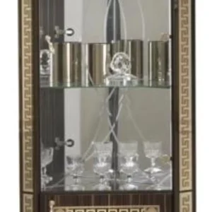 Venus Walnut Italian Corner Display Cabinet