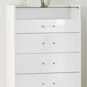 Cristal White Marble Italian 4 Drawer Chest