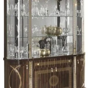 Venus Walnut Italian 4 Door Display Cabinet