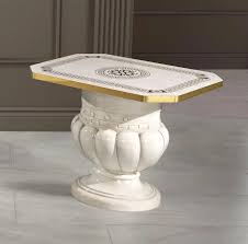 H2O Design Aurora Beige Birch Gold Italian Lamp Table