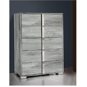 H2O Design Serena Light Grey Italian 5 Drawer Chest