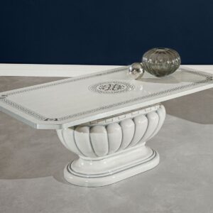 H2O Design Aurora Birch White Silver Italian Coffee Table