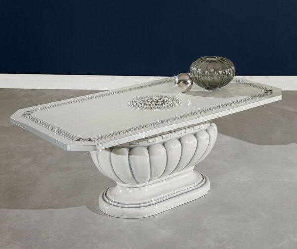H2O Design Aurora Birch White Silver Italian Coffee Table