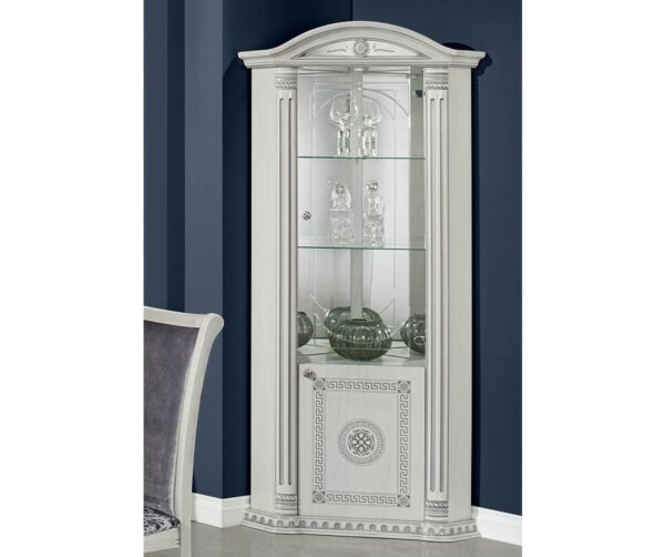 H2O Design Aurora Birch White Silver Italian Corner Unit