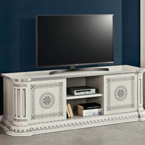 H2O Design Aurora Birch White Silver Italian Low Sideboard