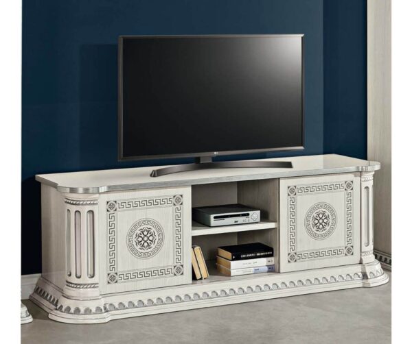 H2O Design Aurora Birch White Silver Italian Low Sideboard