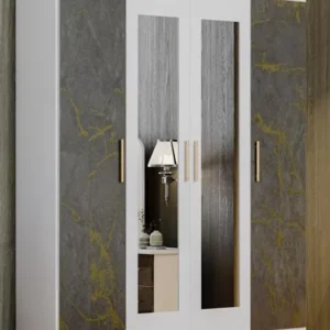 Dalia Grey Italian 4 Door Wardrobe with Mirrors