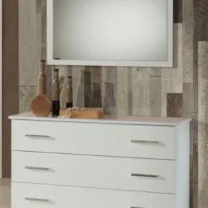 Simona White Italian 3 Drawer Dresser