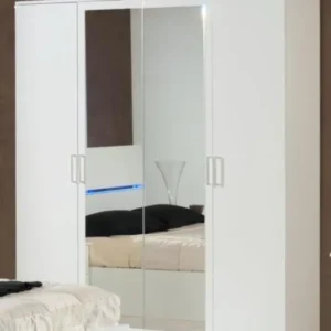 Simona White Italian 4 Door Wardrobe with Mirrors