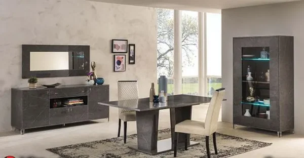 Vittoria Grey Italian 6-8 Seater Extending Pedestal Dining Table - Image 2