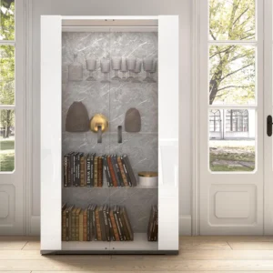 Modern Mara White Italian 2 Door Vitrine