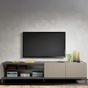 Modern Kali Taupe Italian 2 Door TV Unit