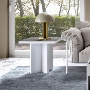 Modern Mara White Italian Lamp Table