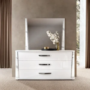 Status Anna Night White Italian 3 Drawer Dresser