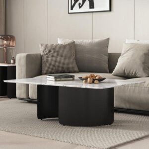 Eclipse White Marble Coffee Table