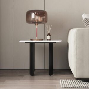 Eclipse White Marble Side Table