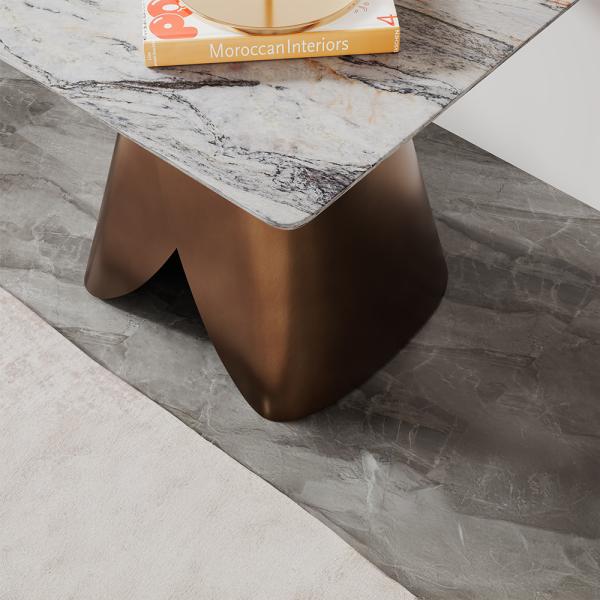 Athena White Marble Side Table - Image 2