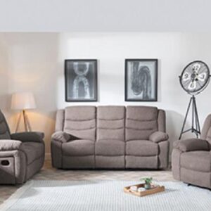 Sydney Brown Fabric Recliner Sofa Set