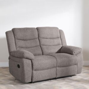 Sydney Brown Fabric 2 Seater Recliner Sofa