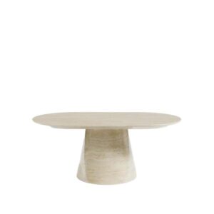 Cannes Beige Marble Oval Coffee Table