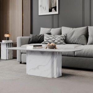 Valente White Marble Coffee Table