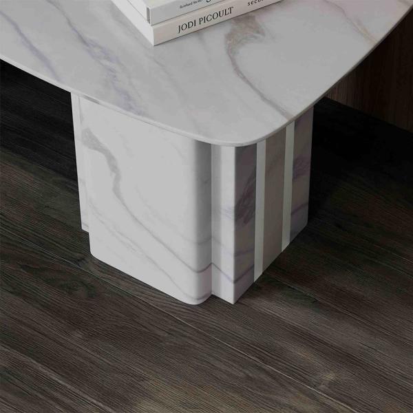 Valente White Marble Side Table - Image 2