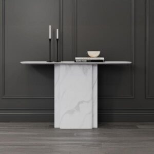 Valente White Marble Console Table