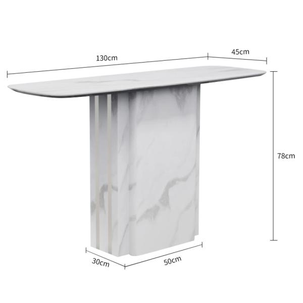 Valente White Marble Console Table - Image 3