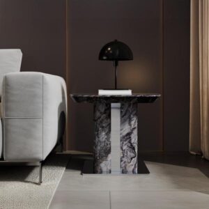 Ravello Grey Marble Side Table