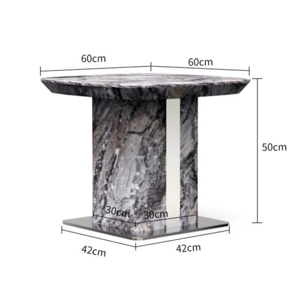 Ravello Grey Marble Side Table - Image 4